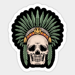 Skull hair Sticker